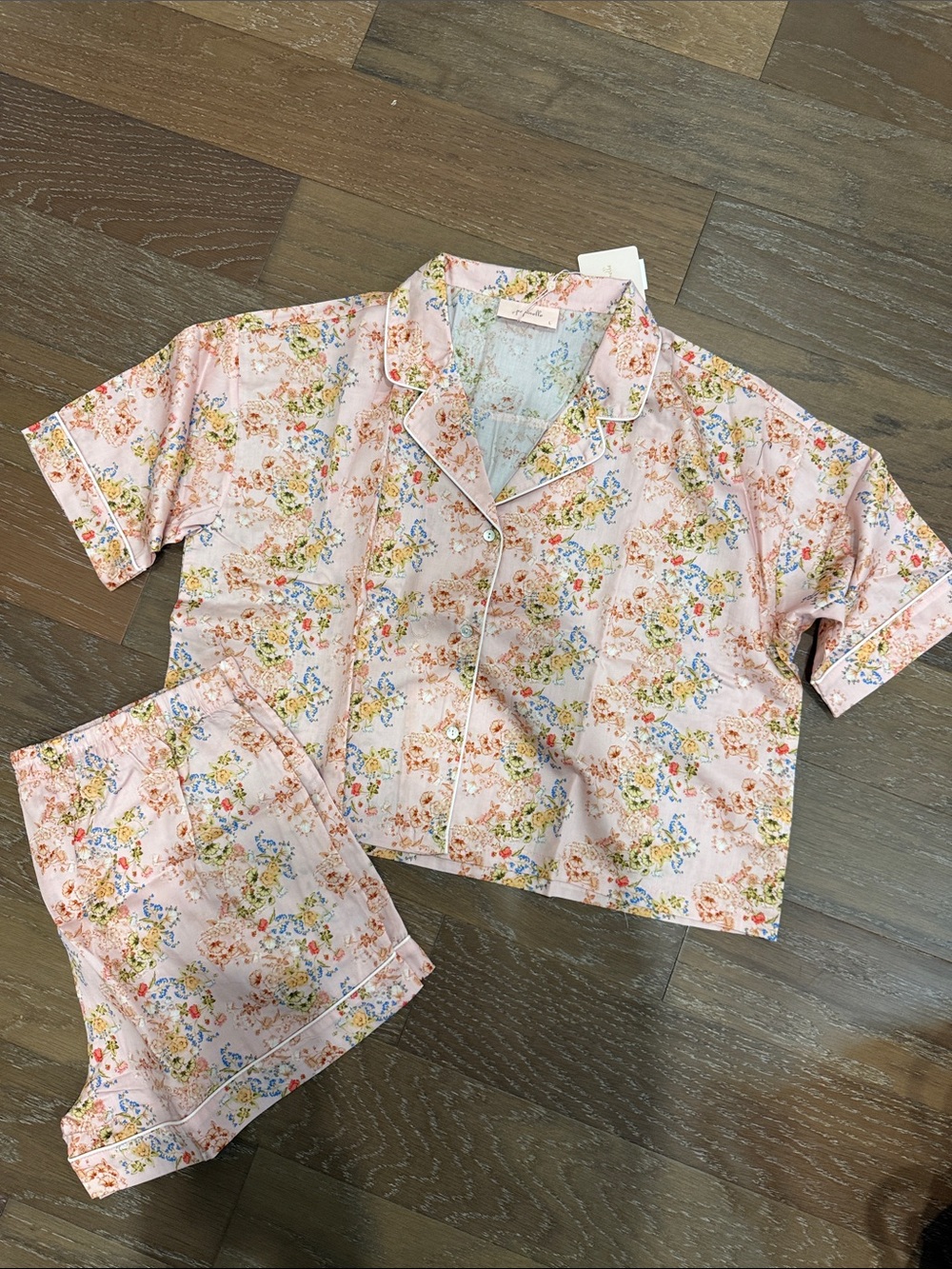 Papinelle Pink Floral Short-Sleeve Pajama Set - Women's Two-Piece